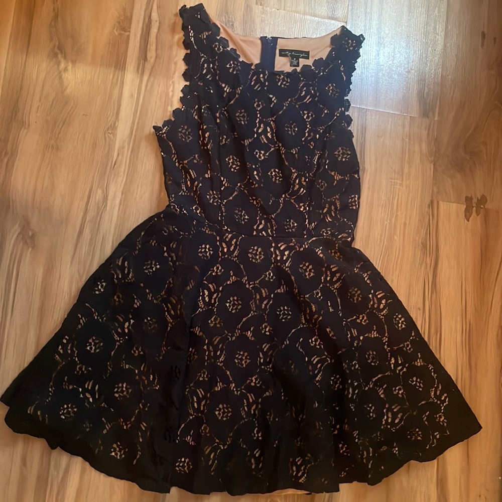 Blue lace mini dress